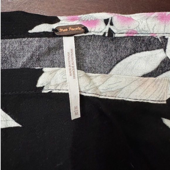 Free People Asymmetrical Skirt in Black and Pink Floral - Picture 6 of 13